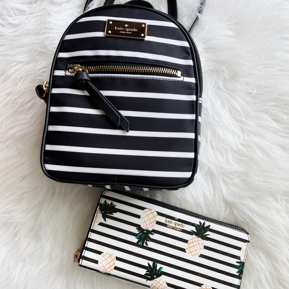 kate spade Handbags - Bundle kate spade backpack wallet stripe